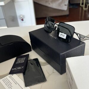 Prada Black Rectangular Sunglasses
